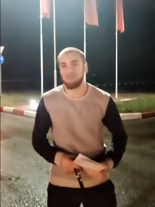 Джохар Алиев сразу после освобождения из колонии / Скриншот из видео Азы Халухаевой